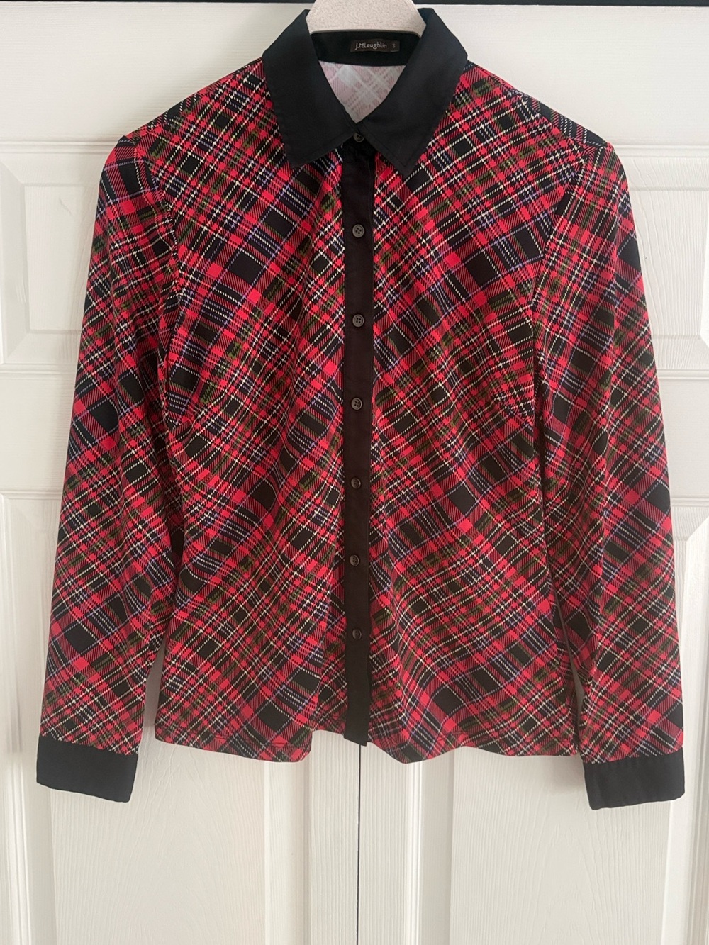 J. McLaughlin Plaid Catalina Cloth Collared Button Front Shirt - Size Small